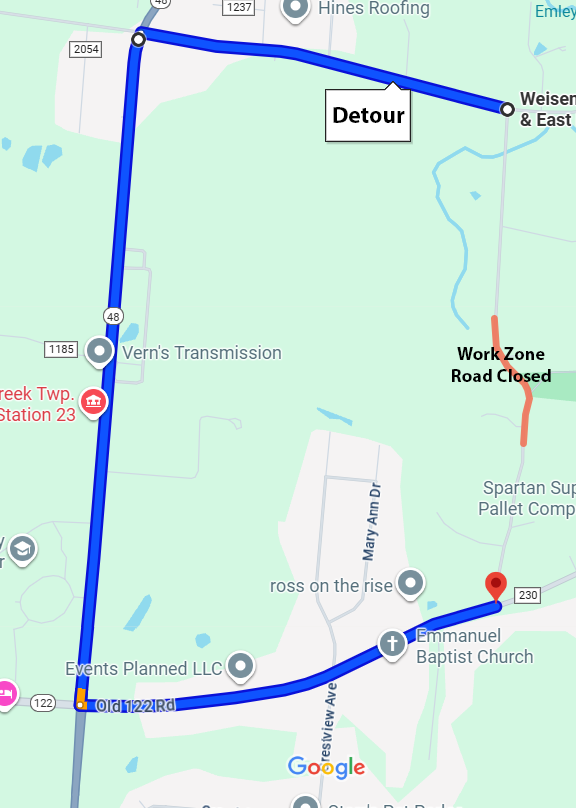 Detour map